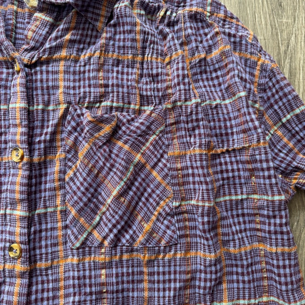 Free People Break My Stride Plaid Top View 4